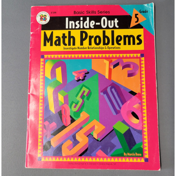 Inside-Out Math Problems Grade 5 Marcia Dana Workbook Instructional Fair PB Book - Picture 1 of 14
